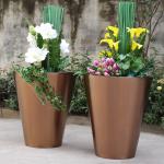 Luxury outdoor golden flower planter large round garden flower pots