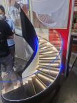 Stainless Steel Curved Tempered Glass Staircase Easy Assemble