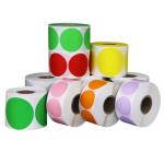Round Thermal Printer Stickers Colorful Circle Stickers Multi Purpose Adhesive