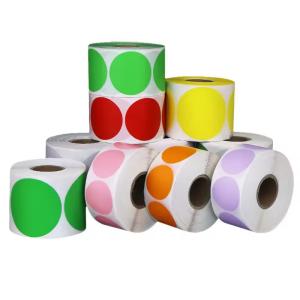 Wholesale Round Thermal Printer Stickers Colorful Circle Stickers Multi Purpose Adhesive from china suppliers