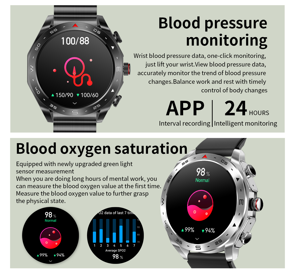 Touch Screen Smartwatch With Bluetooth Earbuds Sleep Monitor Music Player