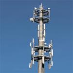 4G BTS Monopole Telecommunications Tower Antenna 100 Ft Monopole Tower