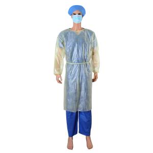 Wholesale Non Woven PP PE Coated Yellow Disposable Isolation Gown Surgical For Hospital from china suppliers