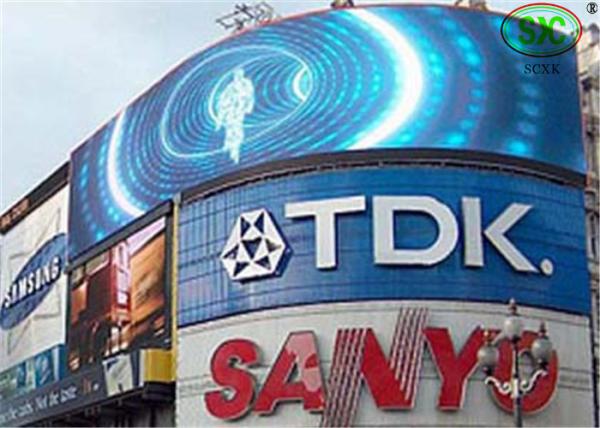 Curved Waterproof IP67 outdoor advertising led display for airport / gym /