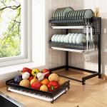 Compact 400*280*620mm Stainless Steel Kitchenwares SGS 3 Layer Dish Rack