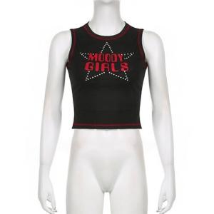 Wholesale OEM Hot Girls Street Dark Wind Top Summer Five Pointed Star Letter Printing from china suppliers