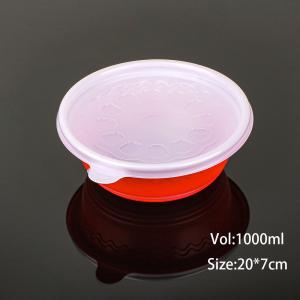 Wholesale 1000ml Round Disposable Plastic Food Box With Lids Soup Noodle Bowls Meal Prep from china suppliers