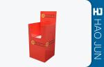 Supermarket Sale Promotion Cardboard Display Stands For Clothing In Red Color