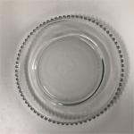 12 Inch Beaded Glass Charger Plate Gold Trim For Wedding Event Supplies