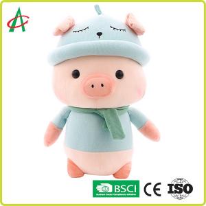 Wholesale OEM ODM Plush Pig Doll Toy Cute Scarf Pig Doll Pillow from china suppliers