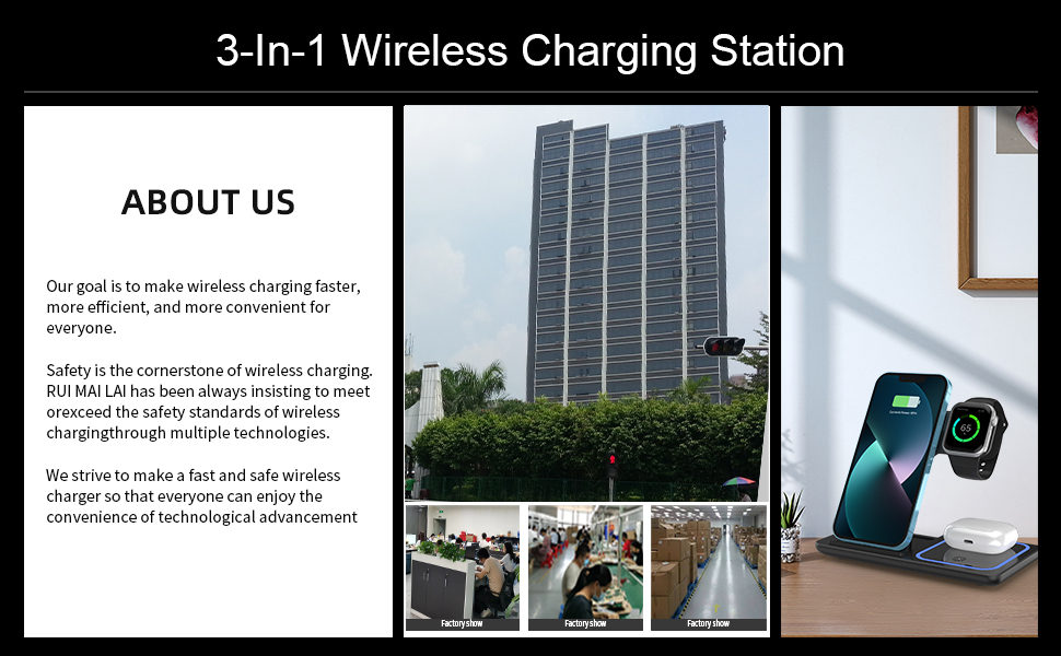 3 in 1 Mobile Phone Fast Charging Magnetic Wireless Charger Foldable and Portable Output 5W/7.5W/10W/15W Protection