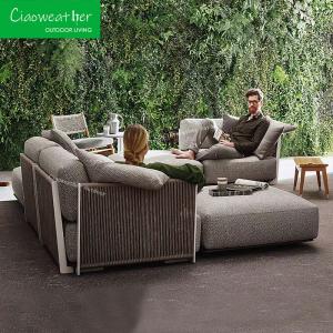 Wholesale Contemporary Patio Sofa Set Waterproof Weather-Resistant Aluminum Frame Rope Weave Outdoor Furniture for Hotel Courtyard from china suppliers