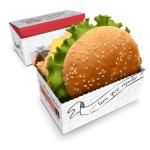 Torn Paper Gourmet Burger Boxes Clamshell Personalised