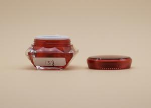 Wholesale Diamond Cosmetic Cream Containers , Red Color Arcylic Small Cosmetic Pots from china suppliers