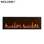 47'' 1280mm Charcoal Flush Mount Electric Fireplace Real Fire Video Burning