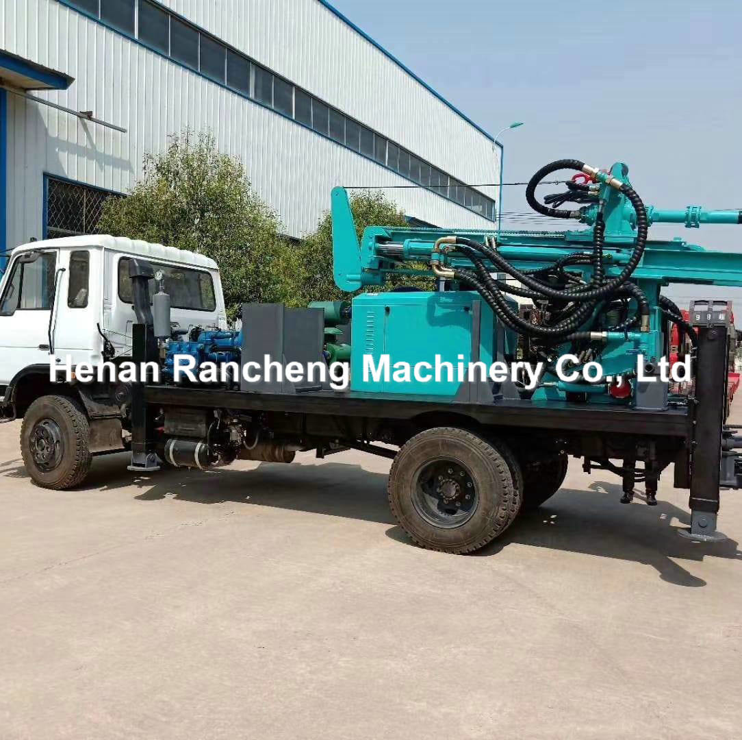 300m Depth Truck Mounted Water Well Drilling Rig 80km/h 266HP Load Vehicle Engine