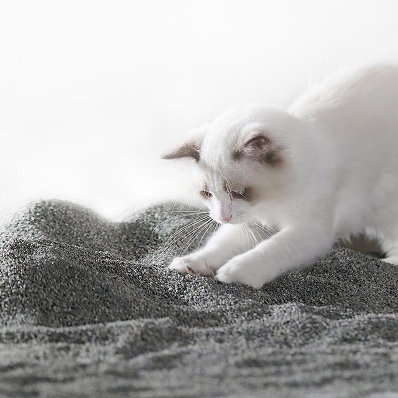 Easy Scooping Ore Cat Litter Grey Dustless Kitty Litter Natural Materials