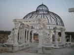 Outdoor Garden Deco stone carving marble gazebo, china marble sculpture supplier