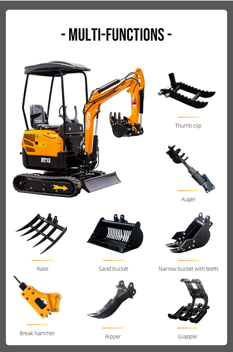 1.3T Hightop Mini Excavator With Upper Width 990mm And KOOP192 Engine