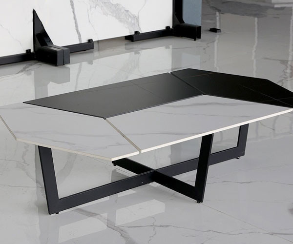 Minimalist Style Luxury Center Tables Retro Unique Shape Two Tone Color Palette