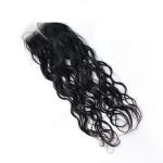 No Shedding Indian Human Hair 4 by 4 Lace Closure Natural Wave Whole Hand Tied