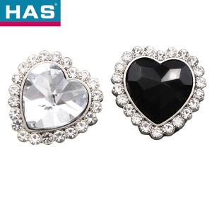 Wholesale Exquisite Crystal Heart Buttons 14 / 18 / 21 / 28mm Black Crystal Buttons from china suppliers