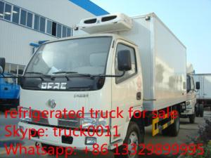 Wholesale Dongfeng 4*2 LHD  small refrigerated van and truck for sale ,4ton CLW brand refrigerator van truck for meat and fish from china suppliers