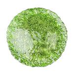 Wholesales Roes Embossed Spray Color Decoration Glass Charger Plate