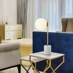 Glass Marble Copper Luxury Nordic Modern Led Restaurant Bar Terzo Table Lamp(WH