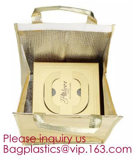 Outdoor square aluminum foil food thermal freezer cooler lunch insulation bag,Foil Cooler Bag Thermal Bag for Fruit Choc