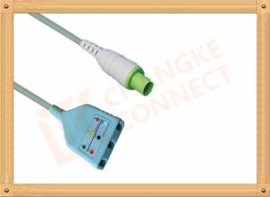 Wholesale PVC Hellige Servomed 4 ECG Trunk Cable 10 Pin 3 Leads Non Toxic from china suppliers