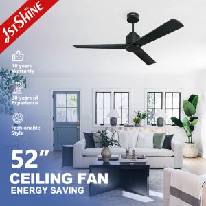 Wholesale 52 Inch Metal Wood Indoor Decorative Ceiling Fan with 5 Speeds and Natural Wood Blades from china suppliers