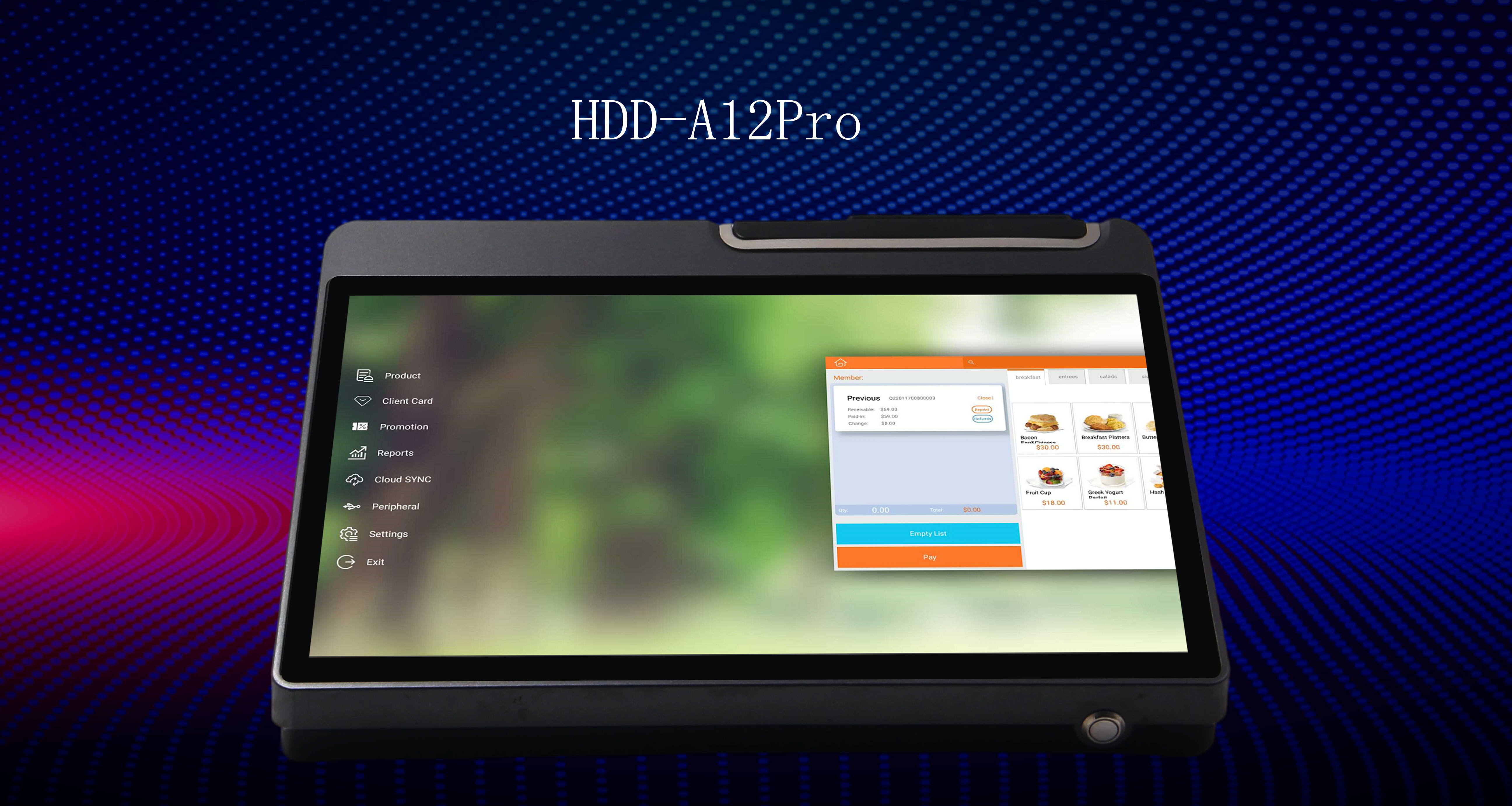 A12Pro POS Machine With 2D Scanning 16 EMMC/32 SSD Storage for Restaurants and Stores