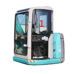 Wholesale High Impact Strength KOBELCO Excavator Glass 5mm Thick Left Door Up Position NO.1 from china suppliers