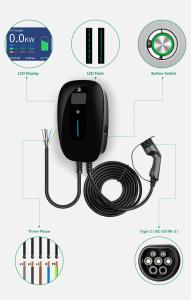 Wholesale Black 11kw Home Fast Charger For Electric Car Wall Mounted 230V AC from china suppliers