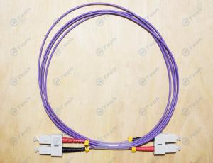 Wholesale Purple Color SC To SC Fiber Patch Cable , 50/125μM OM4 Duplex Fiber Jumper LSZH from china suppliers