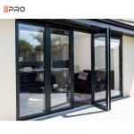 Non Thermal Break Accordion Aluminum Bi Folding Door Exterior Patio Fold Doors