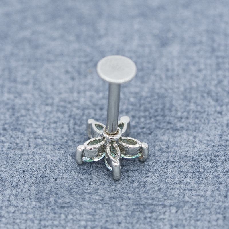 8mm Ab Zircon Gems Labret Piercing Jewelry