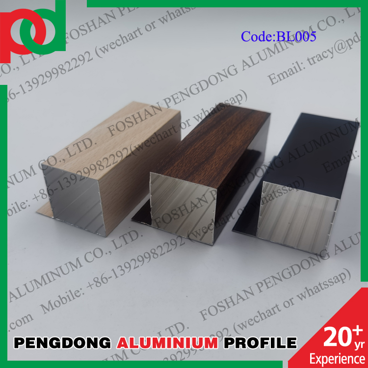 6 Meters Length Aluminium Kitchen Profiles Wooden And Powder Coated Glossy