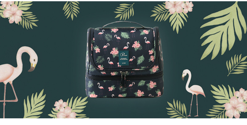 Water Resistant Polyester Hanging Travel Toiletry Bag For Girls