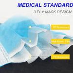 Anti Bacteria Protective Breathing Mask , 3 Ply blue Disposable Blue Mask