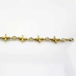 Yellow Gold Plated 925 Silver Jewellery Quatrefoil Citrine Cubic Zircon Tennis