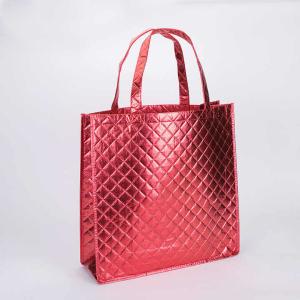 Wholesale Wholesale Custom Logo Printed Stripe Eco-Friendly Non-Woven Laser Highlight Shopping Grocery Tote Bag from china suppliers
