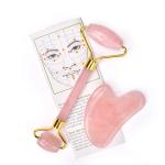14.5cm Skin Revitalizer Rose Quartz Jade Massage Roller For Face Massage