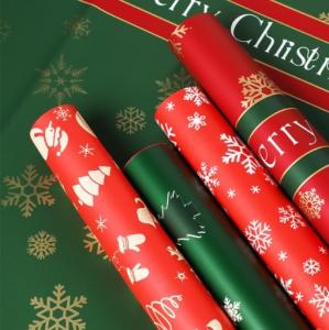 Wholesale Christmas flower wrapping paper, Christmas Eve apple bouquet wrapping paper, waterproof snowflake cellophane, Ouya paper gifts from china suppliers