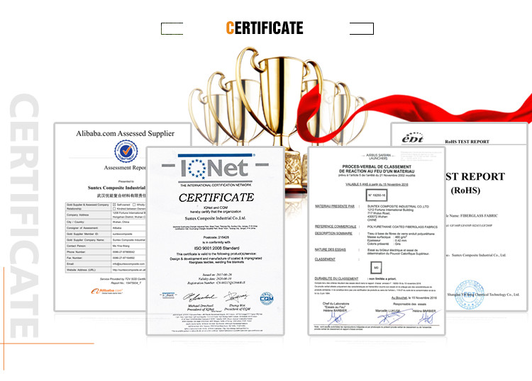 Vermiculite Coated Silica High Temperature Fiberglass Cloth Working Temperature 1100C