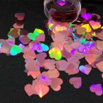 12mm Pink Heart Glitter PVC Polyester Shapes Fashionable Metal Stars Number