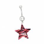 Red Around Five Star Body Piercings Jewellery Surgical Steel 24mm