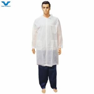 Wholesale Disposable Medical Surgical Hospital Dental Doctor Lab Coat with Zipper Closure 20GSM from china suppliers