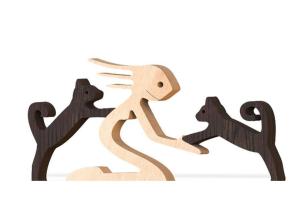 Wholesale Home Office Wooden Craft Decor Statue Cute Handmade Wooden Figurines Carving Animal Wooden Decoration Orname from china suppliers